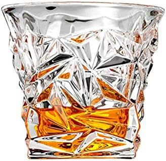 Doitool 230ml- Copa de vinho sem chumbo Creative Diamond Cut Whisky Cup de decoração de copo de copo de vidro