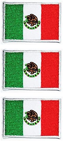 ONEX 3PCS. México Flag country Appliques bordados Patch México emblema emblema uniforme Ferro tático militar