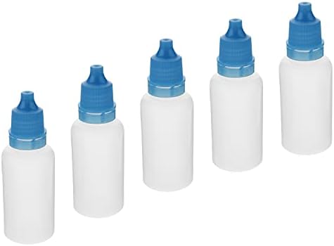 Bettomshin 20pcs garrafas de reagente de boca larga, garrafa de vedação líquida de plástico de 20 ml PE, amostra de contêiner de boca leve do cilindro de armazenamento branco translúcido com tampa azul