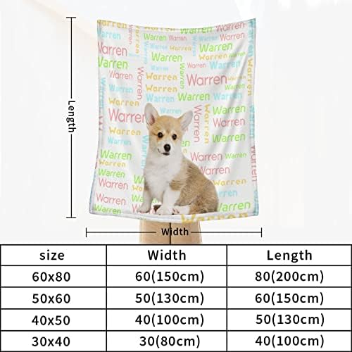 Tiener Clanta de cão personalizado Nome - Koki Blanket personalizado Nome do bebê Cobertor de gato de estimação Cat personalizada Comfort Throw Planta para sofá Super fofo personalizado Pet Memorial Gifts