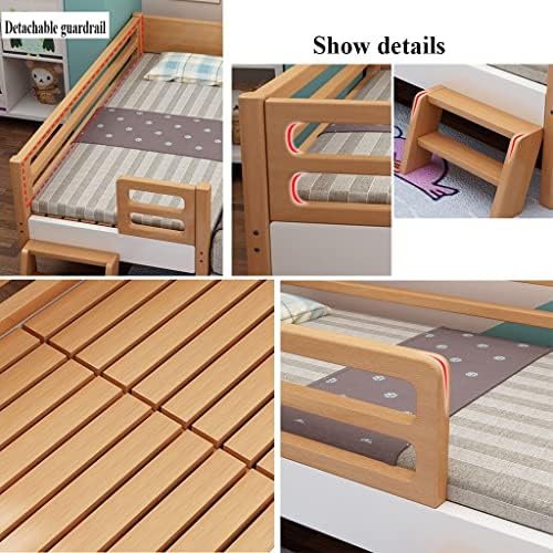 Splicing Boming Children's Bed com guardrail, berço de crianças de madeira, suporte de ripas de madeira para costura,