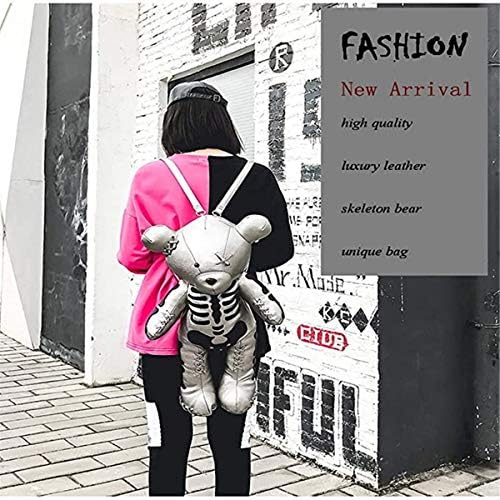 Mengeryt Fashion Skeleton Bear mochilas femininas Mochilas de estilista de estilo punk para mulheres