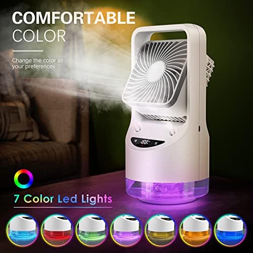 Ventilador de ar condicionado portátil, refrigerador de ar recarregável com aromaterapia, umidificador,