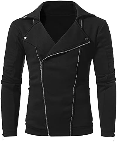 Jaquetas de zíper oblíquo duplo xxbr para masculino, outono de lapela de lapela de lapela de moto casaco de casaco de casaco