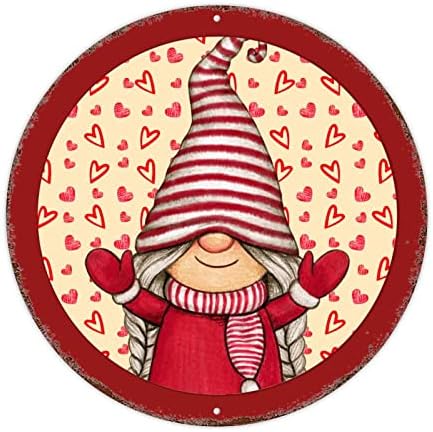 Feliz Dia dos Namorados Gnome redondo metal lata sinais
