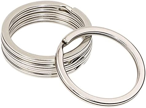 Spingenty 35mm Silver Metal Flat Split Chain Rings Conector Circular Keyring Solter para organização de chaves de carros em casa e anexo de etiqueta de nome, 5pcs