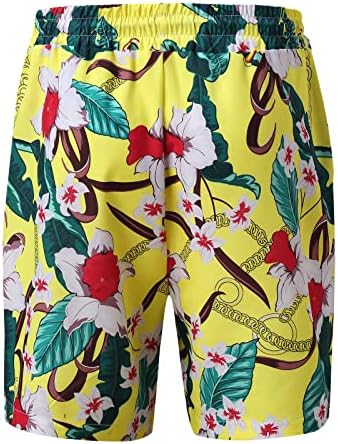 Thorts de tábua de verão zddo para homens folhas havaianas estampas florais troncos de natação soltos shorts de praia de natação casuais soltos