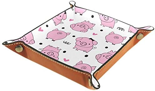 Lyetny Cartoon Pink Cute Pig Organizer Bandeja Caixa de armazenamento Caddy Bandeja de desktop Alterar a carteira de caixa de moeda de caixa