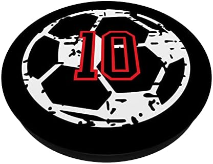 Número nº 10 Red Black Soccer Player número 10 Popsockets Swappable PopGrip