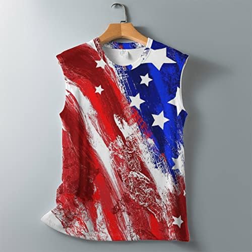 Tampo do dia da independência da mulher Tampas de tampas sem mangas camisa patriótica 4 de julho Estrelas listras tees de tshirts de impressão de bandeira americana