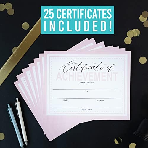 25 Certificado de conclusão Rosa Documento de certificado de premiação para impressão - Certificados