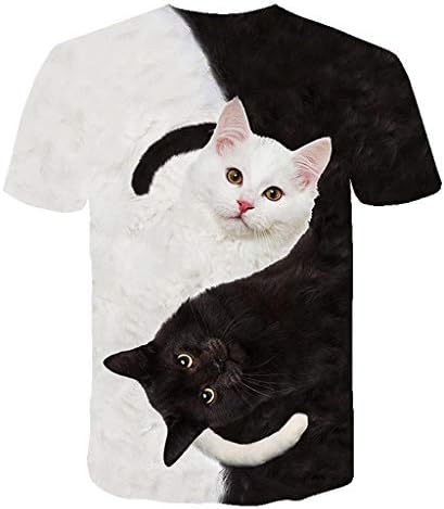 Camisa feminina 3d Camiseta de impressão de gato Casual Casual Tops Summer Blusa de manga curta LOGADOS DE