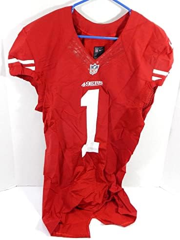 2012 San Francisco 49ers 1 Jogo emitido Red Jersey 40 DP35641 - Jerseys de jogo NFL não assinado usada