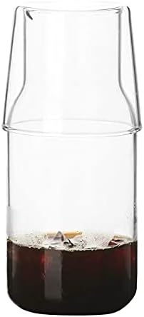 Chaleira de cabeceira com conjunto de vidro, vidro transparente, vidro transparente Pote de suco para mesa de cabeceira do quarto e garrafa de vidro de água noturna com vidro