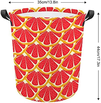 Cesta de lavanderia de pomelo com alças redondas cestas de armazenamento de lavanderia dobrável para banheiro