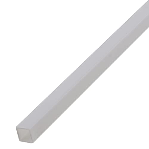Bettomshin 10pcs abs tubo de plástico rígido tubo quadrado retangular 0,24 x 0,24 x 19,69 Tubo de plástico branco para fazer construção de materiais diy de construção