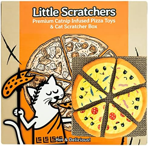 Little Scratchers Pizza Toys Cat - Presentes de gatos, presentes de gato, presente de aniversário de