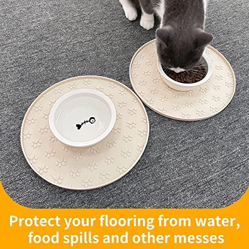 PTLOM Silicone Pet Placemat Para cães e gatos, tapetes de tigela de alimentação de animais de estimação