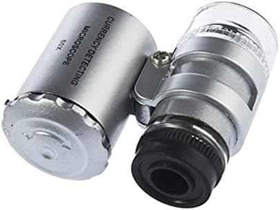 Bodacon 60x Jóias LED LUDE UV Detecção de moeda falsa Microscópio portátil Identificação de Microscópio Antigo