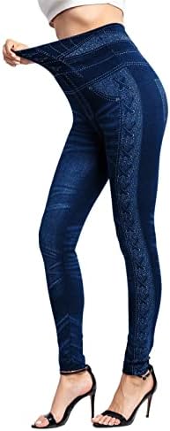 Miashui Girls Olive Leggings Mulheres Jeans elásticos leggings Térmica Impressão imitação Leggings com