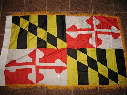 Maryland 3'x5 'Poly Nylon Slave com bandeira de margem dourada