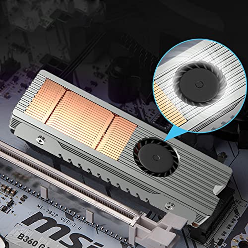 M.2 SSD dissipador de calor com ventilador, NVME dissipador de calor com almofada térmica para M.2 SSD Disco