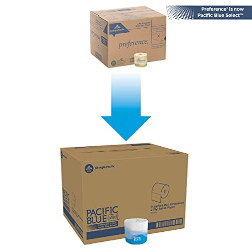 Pacific Blue Selecione papel higiênico em relevo de 2 bumos, 18280/01, 550 folha por rolo, 80 rolos por caixa