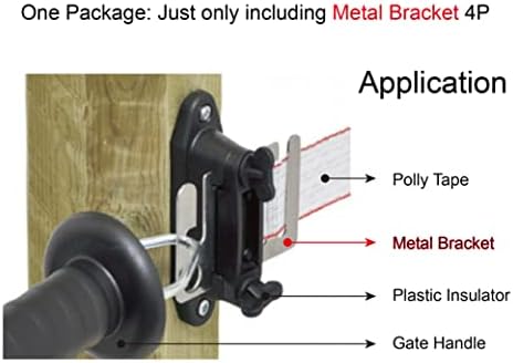 Kuguo Electric Fence Gate-Latch Metal Bracket Isols para Polly Rope e Polly-Tape 4p One Pack