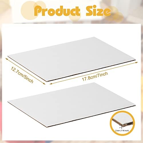 100 PCs papelão corrugado para artesanato de 5 x 7 polegadas de papelão planas de papelão lençóis brancos de papel de papelão de papel de papelão