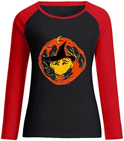 Moletom de Halloween Skull para mulheres camisas de manga comprida Pumpkin Printshirt Sweatshirt engraçado