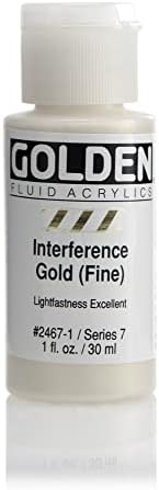 Acrílicos de interferência do fluido dourado - interferência de ouro fina - garrafa de 1 oz