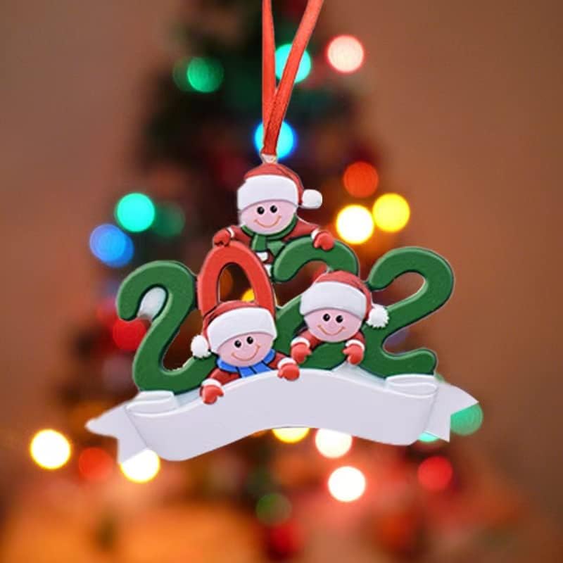 2022 Família de Natal personalizada Família personalizada de 3, 2022 Família datada Primeira árvore de Natal Nome do ornamento Decoração de Natal para netos para netos, lembrança - personalização gratuita