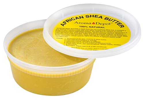 Manteiga de karité africana cru 8 oz. Amarelo Grade A puro natural não refinado hidratante, ideal para a pele seca e rachada. Pode ser usado no corpo, cabelo e rosto.