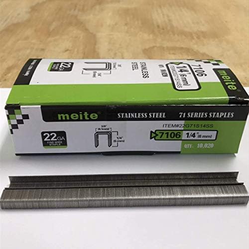 Meite MT7116 com 2 caixas de grampos de aço inoxidável de 1/4 de comprimento para estofados