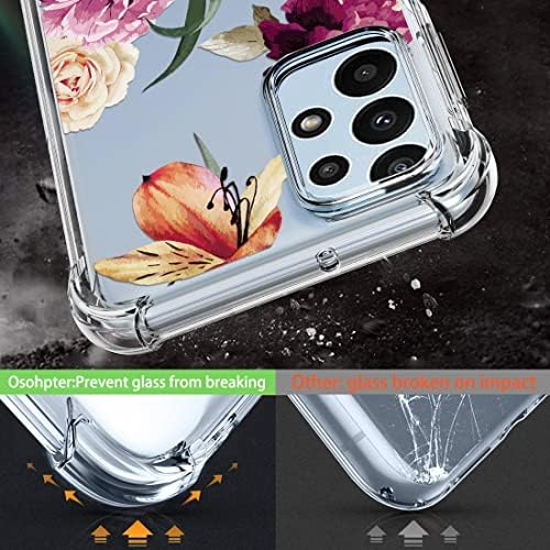 Osophter para Samsung Galaxy A23 Flor Floral para Meninas Mulheres Absorção de Choque-Absorção