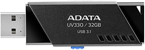 Adata UV330 USB 3.1 Capless Retractable Flash Drive 32 GB, preto -