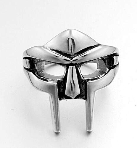 Doom Mask Gladiator Style Metal Silver Stainless Tamanho 7-14 MF Jóias para festa Melhor presente Presente