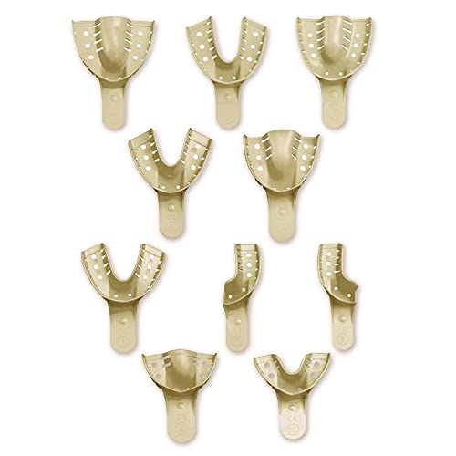 American Goods - Bandejas de impressão descartáveis ​​de plástico dental 4 Medido inferior 12/PK bege
