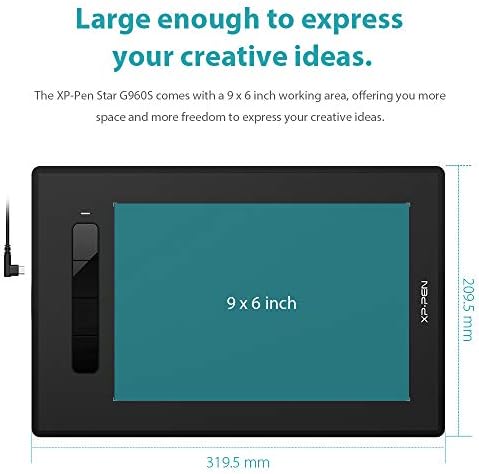 Comprimido xppen 9 x 6 polegadas gráficos Tablet Star G960S Tilt suportado com comprimido de desenho de caneta