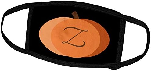 3DROSE Monogram Cursive Z dentro de uma abóbora laranja em um preto. - Tampas de rosto