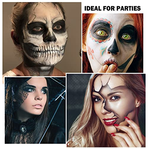 Lipstick branco brilho labial, palhaço profissional de vampiro SFX Cosplay Goth Halloween Maquiagem, tinta corporal de rosto branco - branco