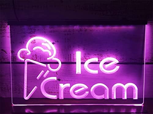 DVTEL Ice Cream Néon Modelagem de LED de LED LEITAS LUMAS LUMAS LUZ DE SIGNA PAINEL DE ACRYLIC Luz decorativa, 60x40cm Hotel Restaurant Bar Coffee Shop
