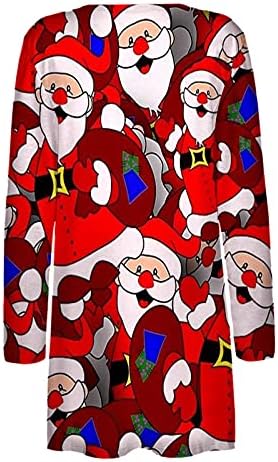 Cardigã de manga longa de tendência para mulheres abertas de Natal em casa Frill Polyester Top confortável
