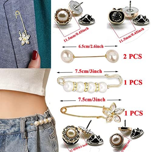 4 PCs Stick Pins seguros para costura e 15 PCs Botões de broche de moda para mulheres Backpack Chapé