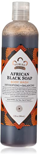 Lavagem corporal da herança núbia, sabão preto africano, 13 onça fluida