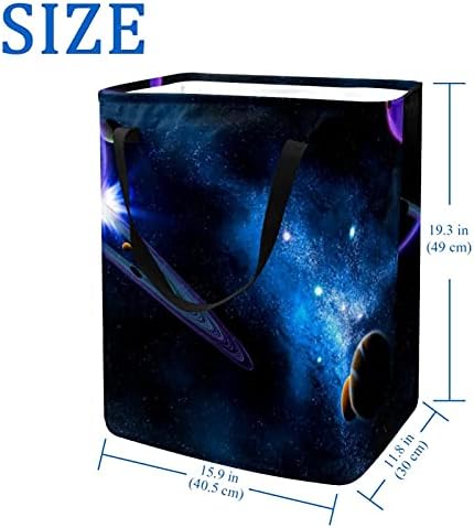 Galaxy Space Planets Roupa de cesta de pano grande cesta de sacos de sacola cesta dobrável Roundry cesto com alças
