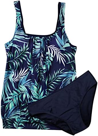 Tankini Swimsuits for Women Tomme Controle modesto Modesto de banho de peças TIR tamado Topo de colheita de Blouson com roupas de banho de tanga