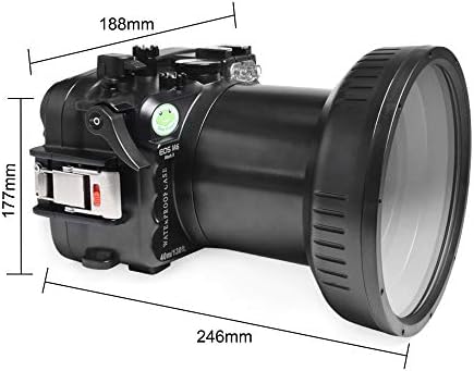 Caixa de câmera subaquática de sapos marinhos compatível com Canon Eos M6 Mark II IPX8 IPX8 40M/130 pés de profundidade de mergulho Máxida Câmera de câmera à prova d'água para mergulho, surf, remo, esqui