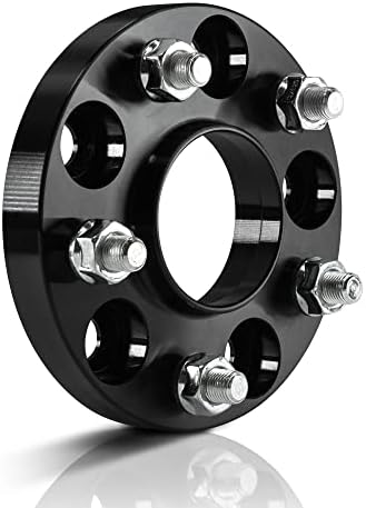 Customadeonly 2 peças 0,787 20mm de hub preto espaçadores de rodas Central Padrão parafuso 5x114.3 5x4.5 Bore de 67,1 mm de rosca 12x1,5 25/32