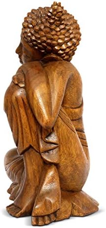 G6 Coleção 12 de madeira serena para dormir estátua de buda à mão escultura esculpida artesanal estatueta decoração decorativa Decoração de casa artesanal Decoração tradicional moderna sentada em repouso Buda de repouso